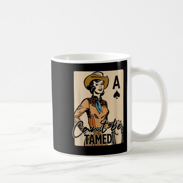 Retro Cowgirl Card Can't Be Tamed Western Country  Kaffemugg (Höger)