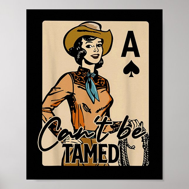 Retro Cowgirl Card Can't Be Tamed Western Country  Poster (Framsidan)