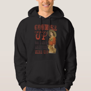 Retro Cowgirl eller stäng Western grej. Hoodie