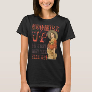 Retro Cowgirl eller stäng Western grej. T Shirt