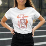 Retro Cowgirl Last Disco Bachelorette Weekend T Shirt<br><div class="desc">Get ready to saddle up for a night of fun with our Retro Cowgirl Last Disco Bachelorette Weekend T-Shirt! This vibrant and playful design perfectly captures the spirit of a wild west celebration, blending retro charm with a modern twist. Featuring eye-catching graphics and a fun color palette, it sets the...</div>