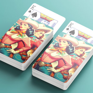 Retro Cowgirl Pin-ups Casinokort