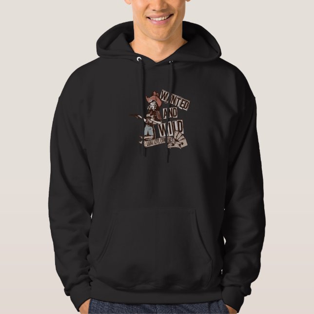 Retro Cowgirl Wanted And Wild Rodeo Mom Western Co Hoodie (Framsida)