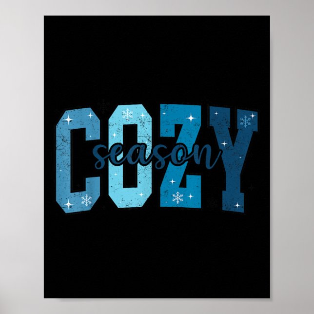 Retro Cozy Season Cute Winter Vibes Tis The Season Poster (Framsidan)