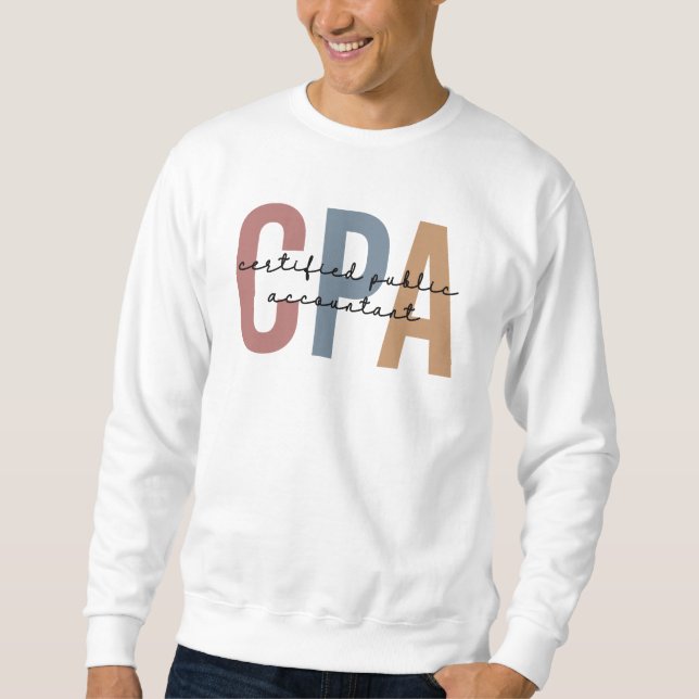 Retro CPA Auktoriserad Public Accountant Lång Ärmad Tröja (Framsida)