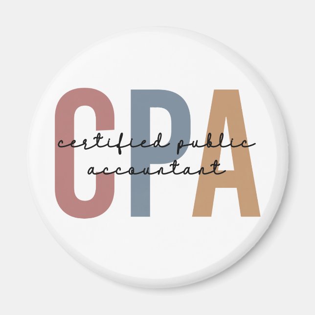 Retro CPA Auktoriserad Public Accountant Magnet (Framsidan)