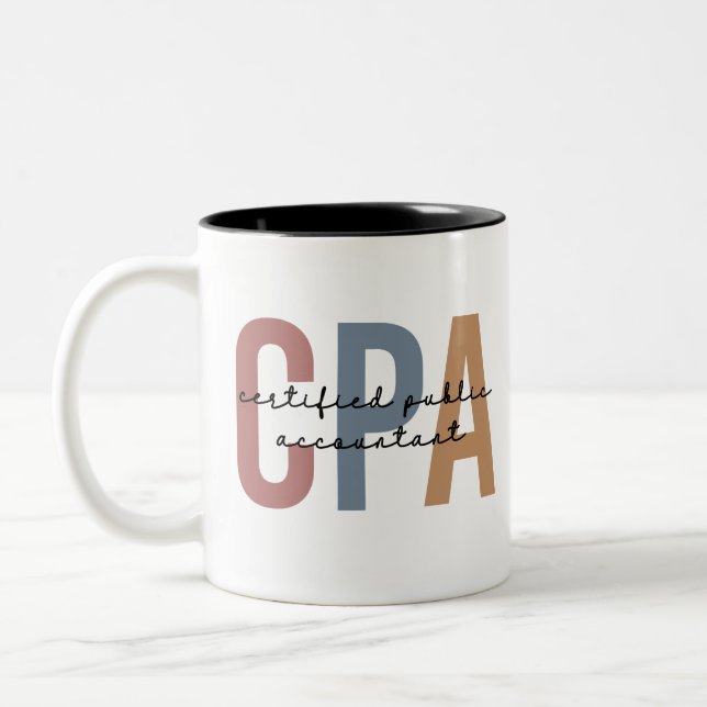 Retro CPA Auktoriserad Public Accountant Två-Tonad Mugg (Vänster)