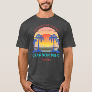 Retro Crandon Park Beach Cherish Varje Sunset T Shirt