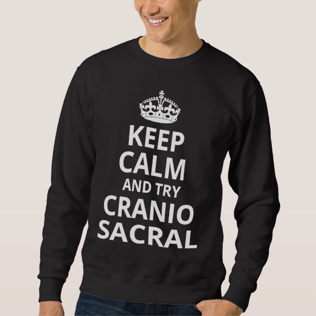 Retro Cranio Sacral  'Keep Calm and Try Cranio Sac Lång Ärmad Tröja (Framsida)