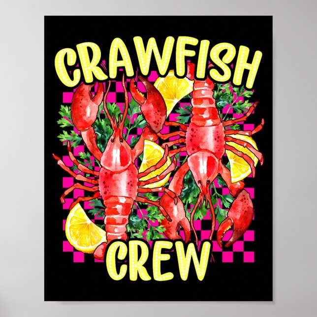 Retro Crawfish Crew Cajun Boil Season For Men Wome Poster (Framsidan)
