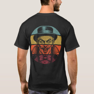 Retro Crazed Ansikte Illusionist Front & Back T Shirt