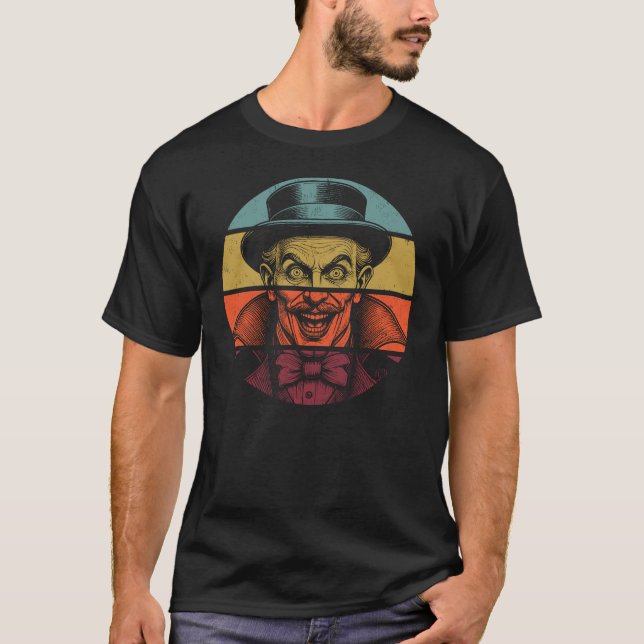 Retro Crazed Ansikte Illusionist T Shirt (Framsida)