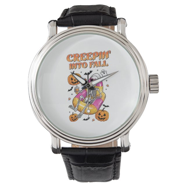 Retro Creepin i Fall Halloween Armbandsur (Framsida)