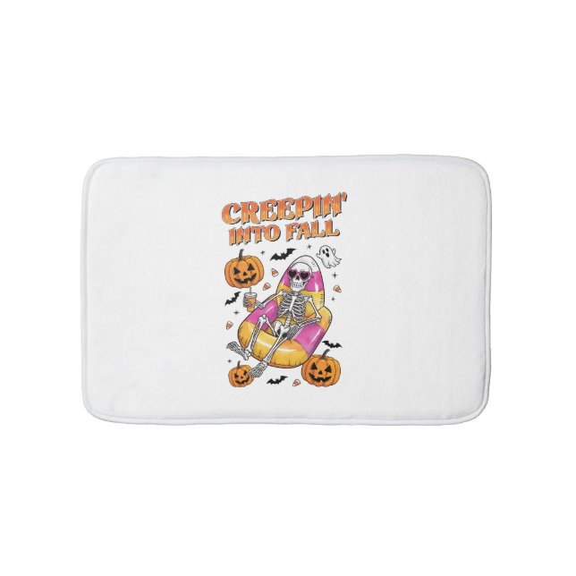 Retro Creepin i Fall Halloween Badrumsmatta (Framsidan)