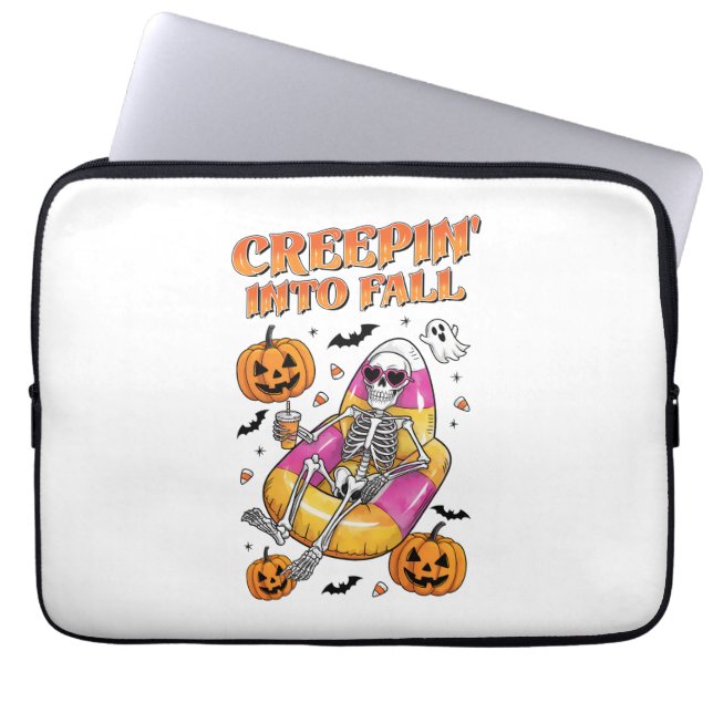 Retro Creepin i Fall Halloween Laptop Fodral (Framsidan)