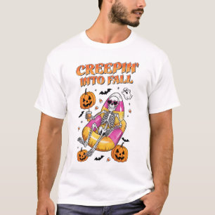 Retro Creepin into Fall Halloween T Shirt