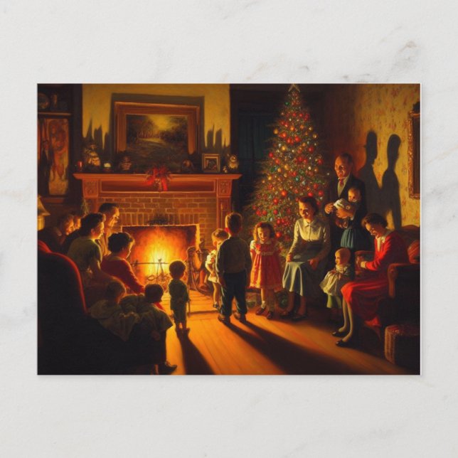 Retro Creepy jul Horror Vykort (Framsida)