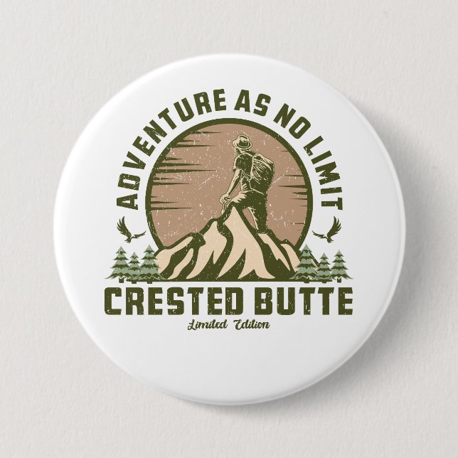 Retro Crestate Butte Hike Sunset T-Shirt Knapp (Framsida)