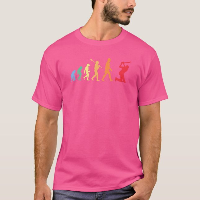 Retro Cricket Evolution för cricketspelare eller f T Shirt (Framsida)