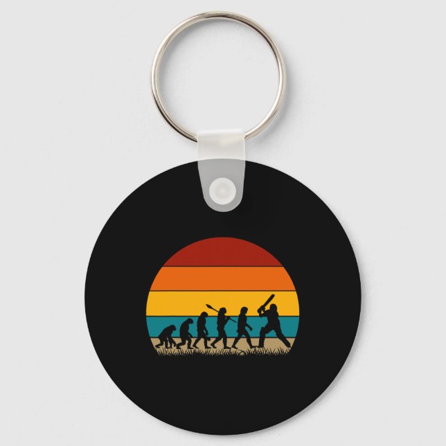Retro Cricket Evolution - Roligt Cricket  Nyckelring (Framsida)