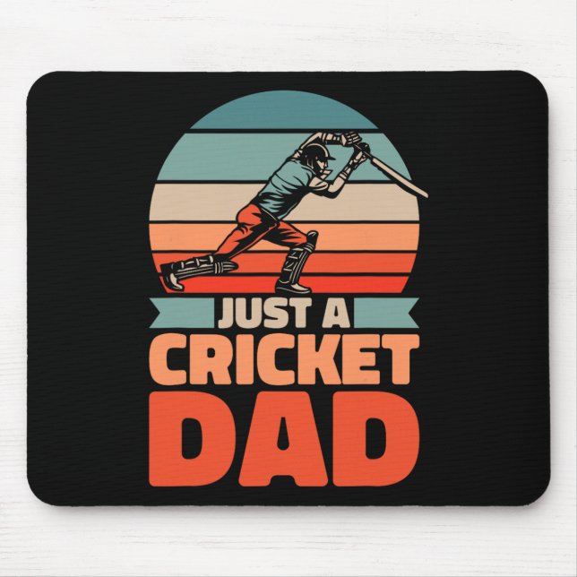 Retro Cricket Pappa - Vintage Cricketspelare Bara  Musmatta (Framsidan)