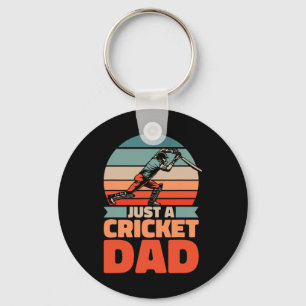 Retro Cricket Pappa - Vintage Cricketspelare Bara Nyckelring