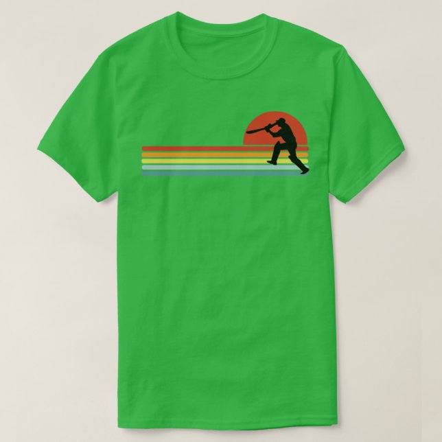 Retro Cricket Player T Shirt (Design framsida)