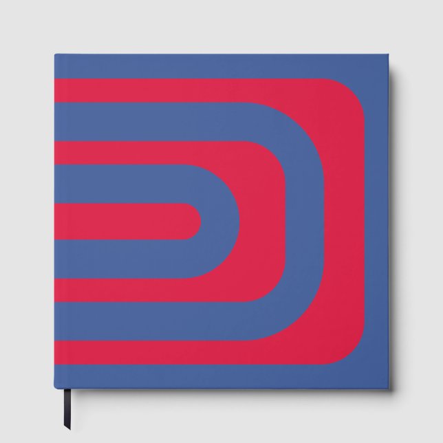 Retro Crimson & Blue Gästbok – Anpassningsbar (Framsida)