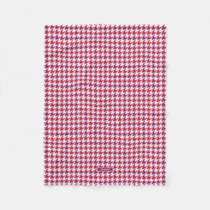 Retro crimson Red lila Houndstooth plaid mönster Fleecefilt
