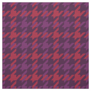 Retro crimson Red lila Houndstooth plaid mönster Tyg