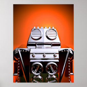 Retro Cropping Leksak Robot 04 Poster