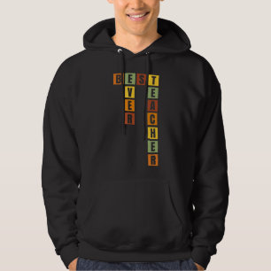Retro Crossword Puzzles Best Teacher någonsin Hoodie