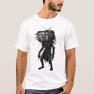 Retro CRT TV-huvud Mardrömsmörk Fantasy Illustrati T Shirt