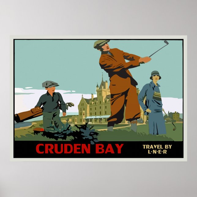 Retro Cruden Bay Scotland Golf Ad Poster (Framsidan)