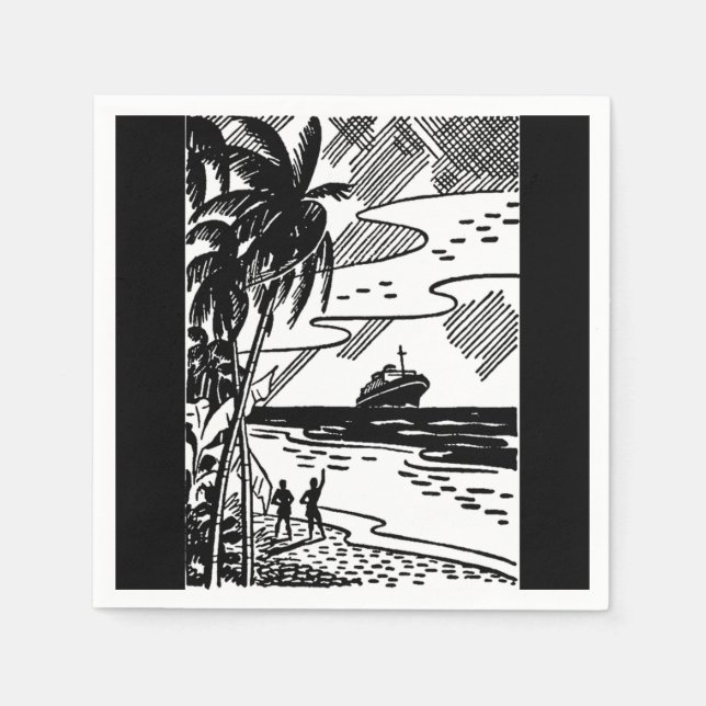 Retro Cruise Frakt Pappersservett (Framsidan)