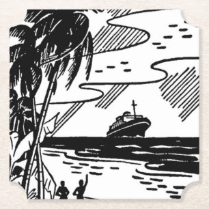 Retro Cruise Frakt Underlägg Papper