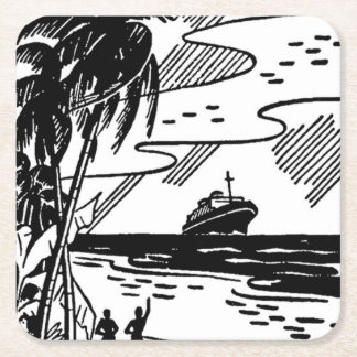 Retro Cruise Frakt Underlägg Papper Kvadrat