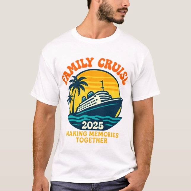 Retro Cruise Shirt Family Vacation 2025 T Shirt (Framsida)