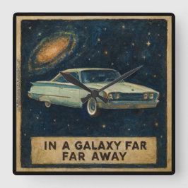 Retro Cruiser i djupet rymden Fyrkantig Klocka