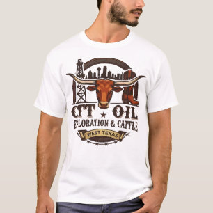 Retro CTT Oljeprospektering och Nötkreatur för Män T Shirt