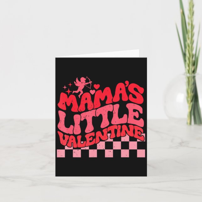 Retro Cud Mamas Little Valentines Day Girls Wo  Kort (Framsida)