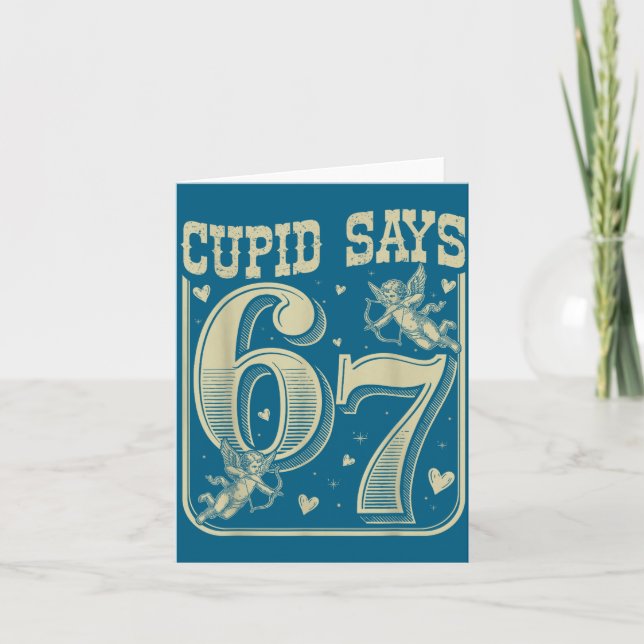 Retro Cud Says 67 Funny 67 Valentine Couple Matchi Kort (Framsida)