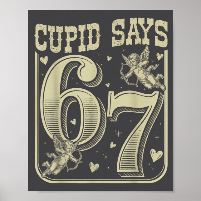 Retro Cud Says 67 Funny 67 Valentine Couple Matchi Poster (Framsidan)