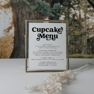 Retro Cupcake Meny Skylt