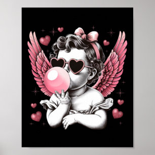 Retro Cupid Alla hjärtans dag Cute Vintage Cupid B Poster