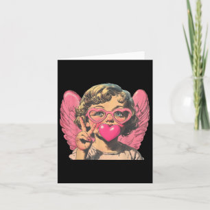 Retro Cupid Baby som blåser bubbelhjärta Alla hjär Kort