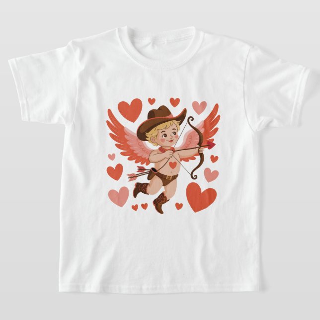 Retro Cupid Bow Tee, Baby Cupid Valentine Gift T Shirt (Laydown)