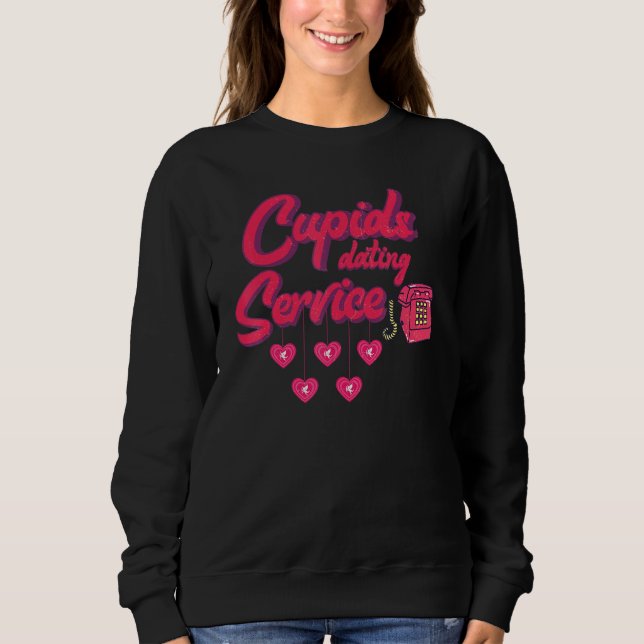 Retro Cupid's Dating Service Funny Valentine's Day T Shirt (Framsida)