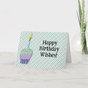 Retro Cuptårta Art Birthday-kort Kort