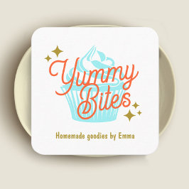 Retro Cuptårta Baker Fyrkantigt Visitkort